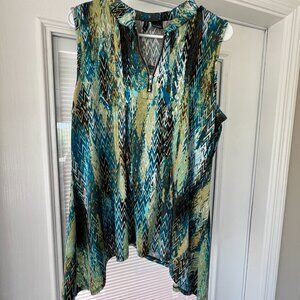 Womens Multicolor Tunic Top Size L